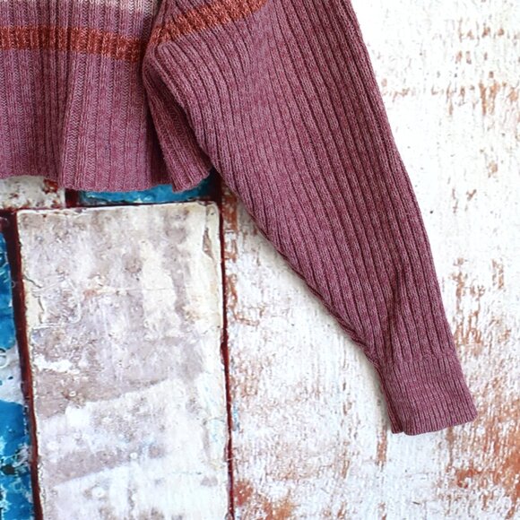 Women's Aeropostale Sweater Cropped Pullover Ribbed XSMALL Multicolor - Picture 4 of 10